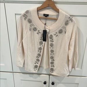 NWT Talbots Sweater Women’s Lambs Wool Angora Rabbit Hair One Button Cardigan S